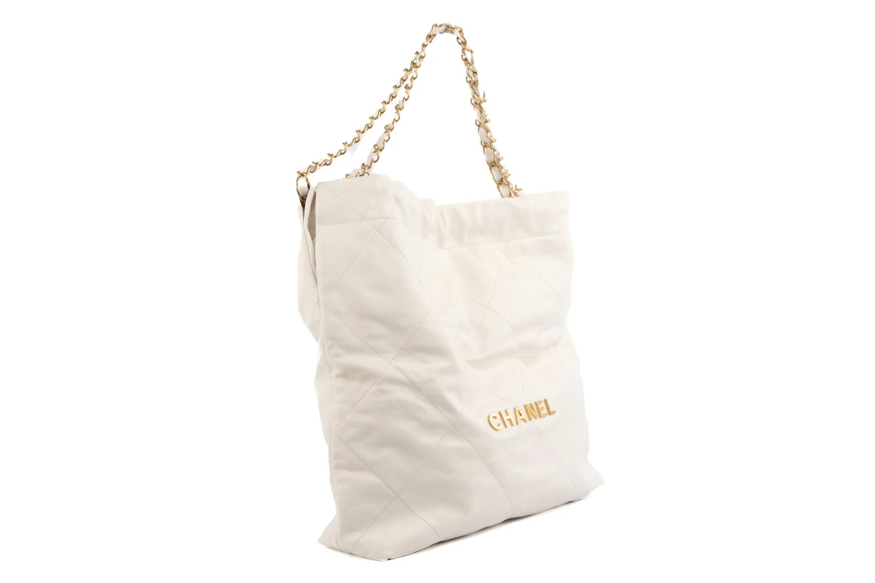 CHANEL WHITE 2022 22 MEDIUM QUILTED LEATHER SHOULDER BAG - Image 3