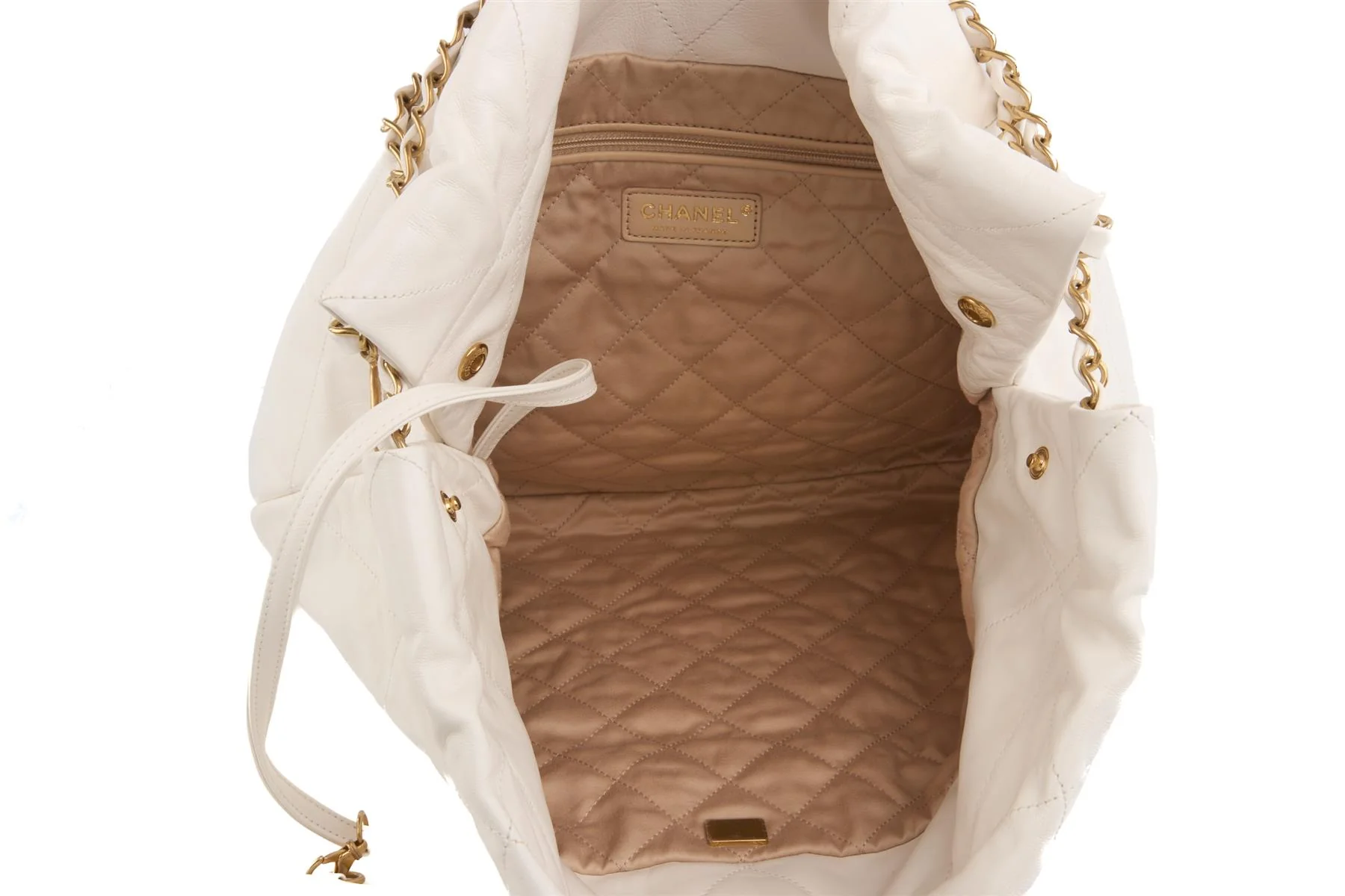 CHANEL WHITE 2022 22 MEDIUM QUILTED LEATHER SHOULDER BAG - Image 9
