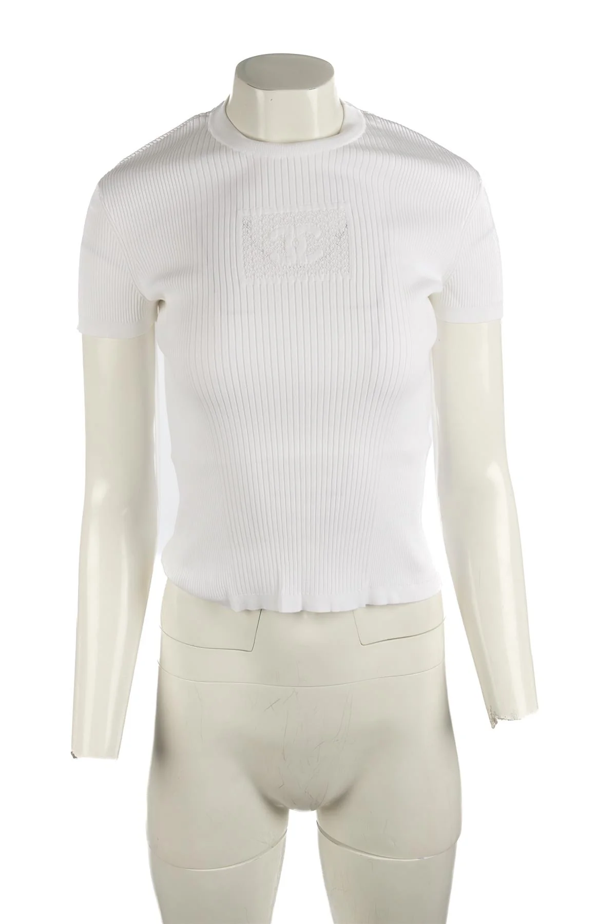 CHANEL WHITE 2024 KNIT TOP FR 36 UK 8 - Image 2