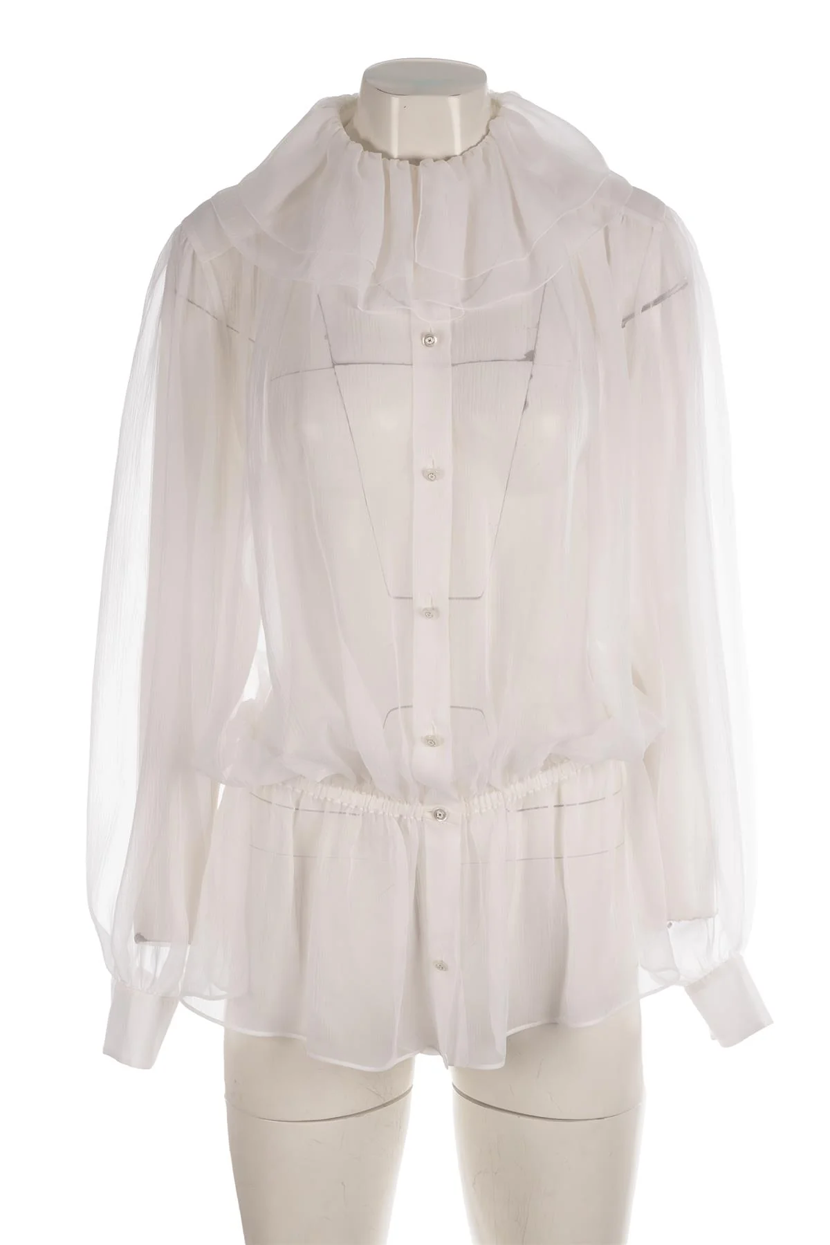 CHANEL WHITE 2025 SILK SHIRT FR 38 UK 10 - Image 2