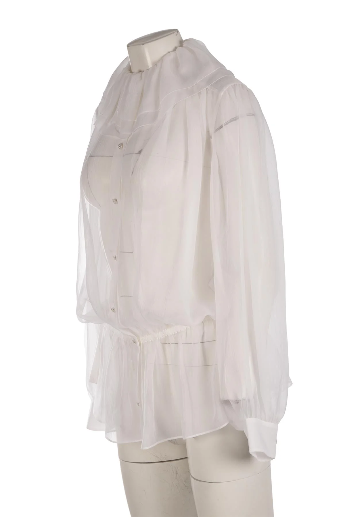 CHANEL WHITE 2025 SILK SHIRT FR 38 UK 10 - Image 3