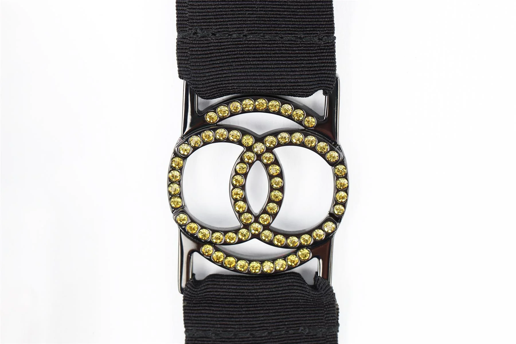 CHANEL YELLOW 2017 CC STRASS NECKLACE - Image 5