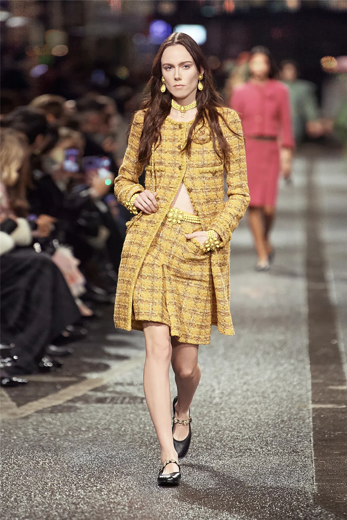 CHANEL YELLOW 2024 TWEED COAT FR 46 UK 18 - Image 5
