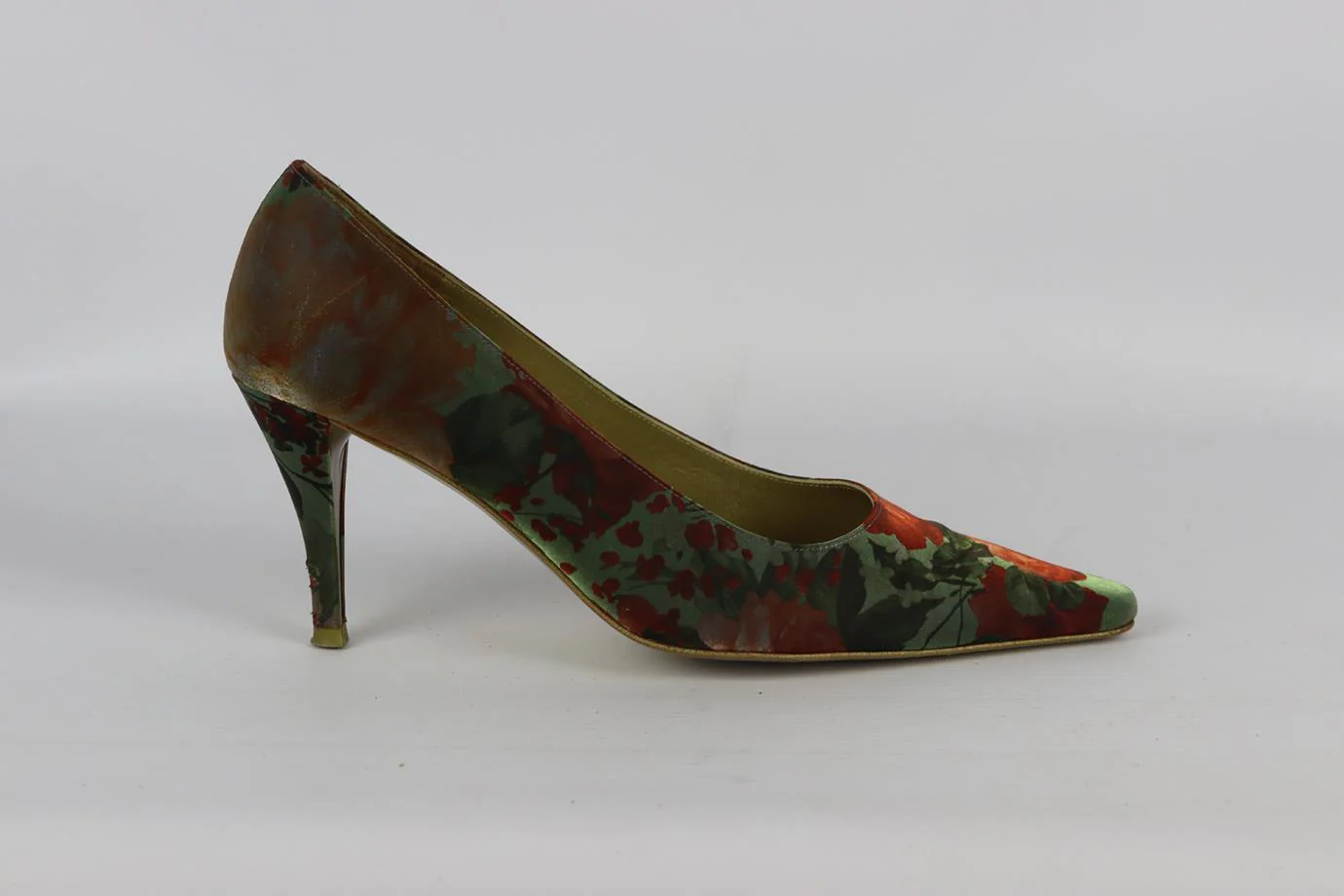 CHARLES JOURDAN FLORAL PRINT SATIN PUMPS EU 37.5 UK 4.5 US 7.5 - Image 2