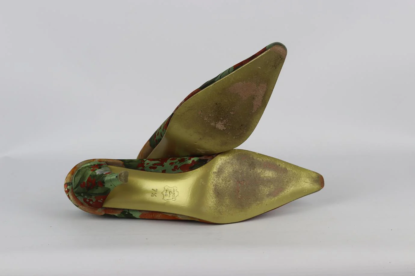 CHARLES JOURDAN FLORAL PRINT SATIN PUMPS EU 37.5 UK 4.5 US 7.5 - Image 5