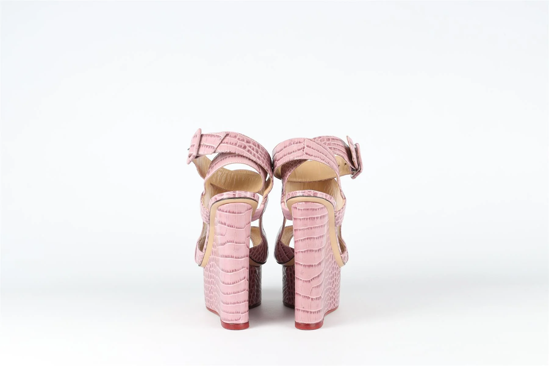 CHARLOTTE OLYMPIA PURPLE LEATHER WEDGE SANDALS EU 36 UK 3 US 6 - Image 5