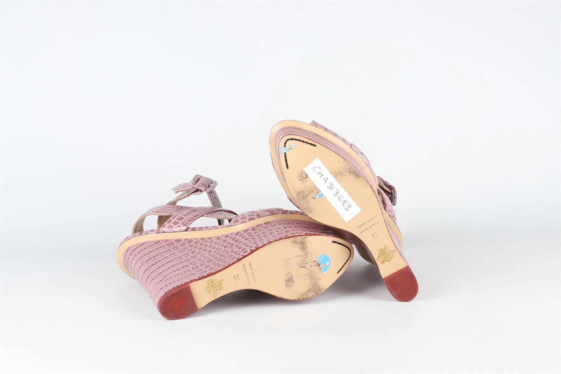 CHARLOTTE OLYMPIA PURPLE LEATHER WEDGE SANDALS EU 36 UK 3 US 6 - Image 6
