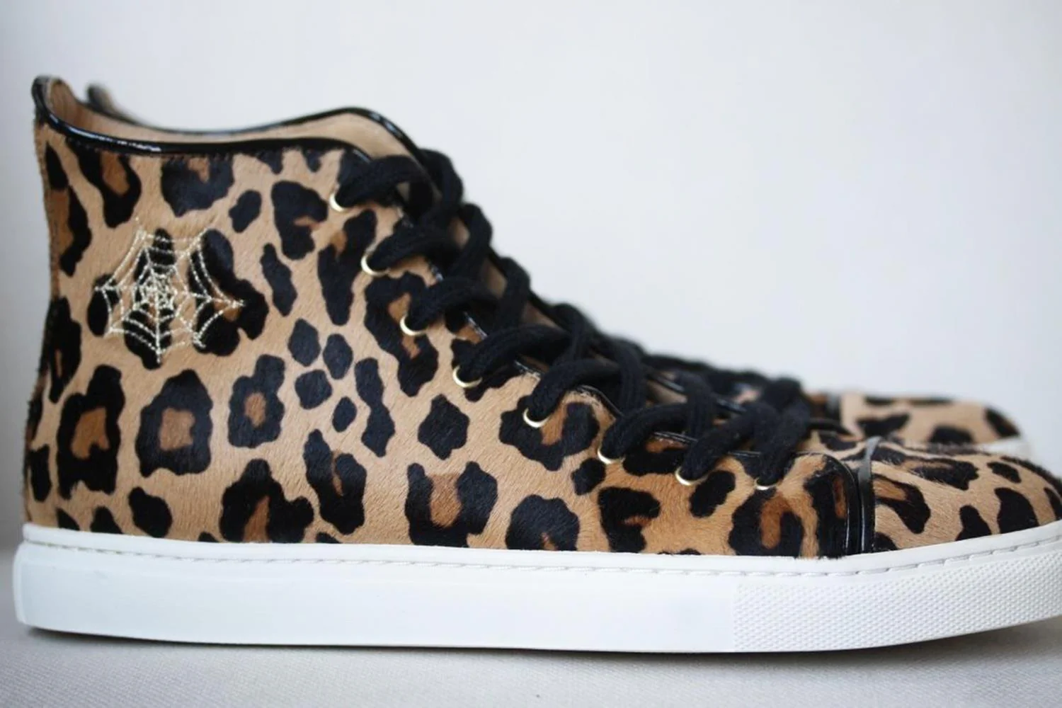 CHARLOTTE OLYMPIA PURRRFECT LEOPARD PRINT CALF HAIR SNEAKERS EU 38 UK 5 US 8 - Image 4