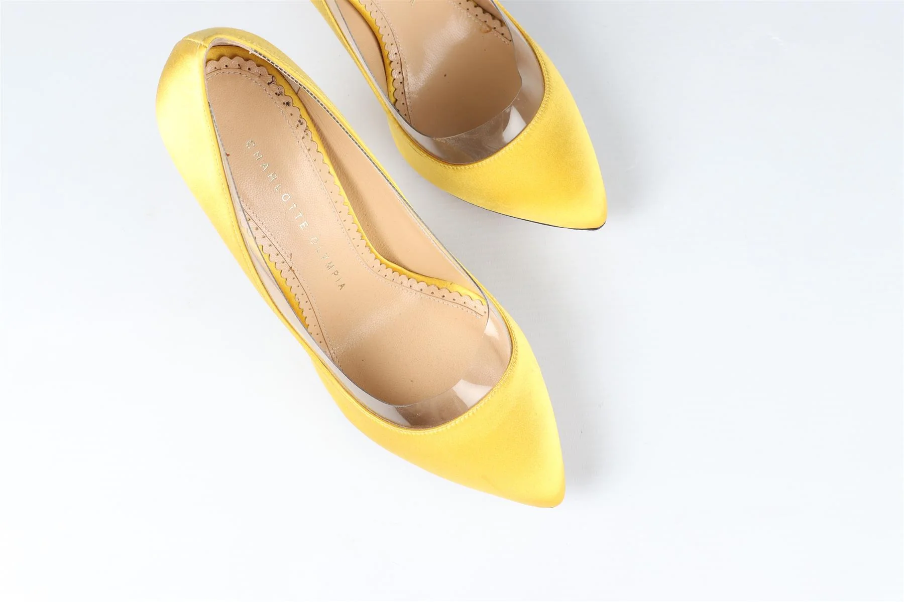 CHARLOTTE OLYMPIA YELLOW SATIN PUMPS EU 36.5 UK 3.5 US 6.5 - Image 4