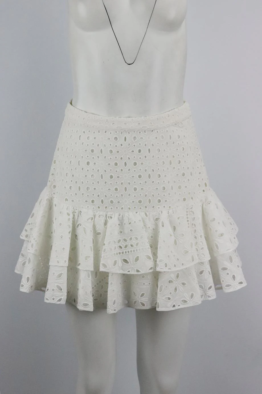 CHARO RUIZ BRODERIE ANGLAISE COTTON BLEND MINI SKIRT SMALL - Image 2