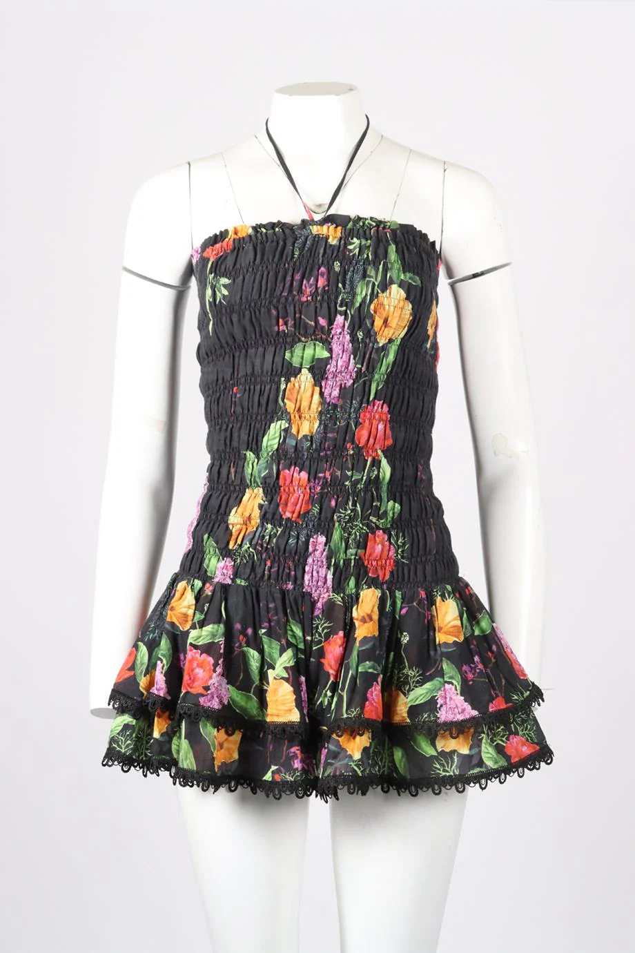 CHARO RUIZ FLORAL PRINT COTTON BLEND MINI DRESS MEDIUM - Image 2