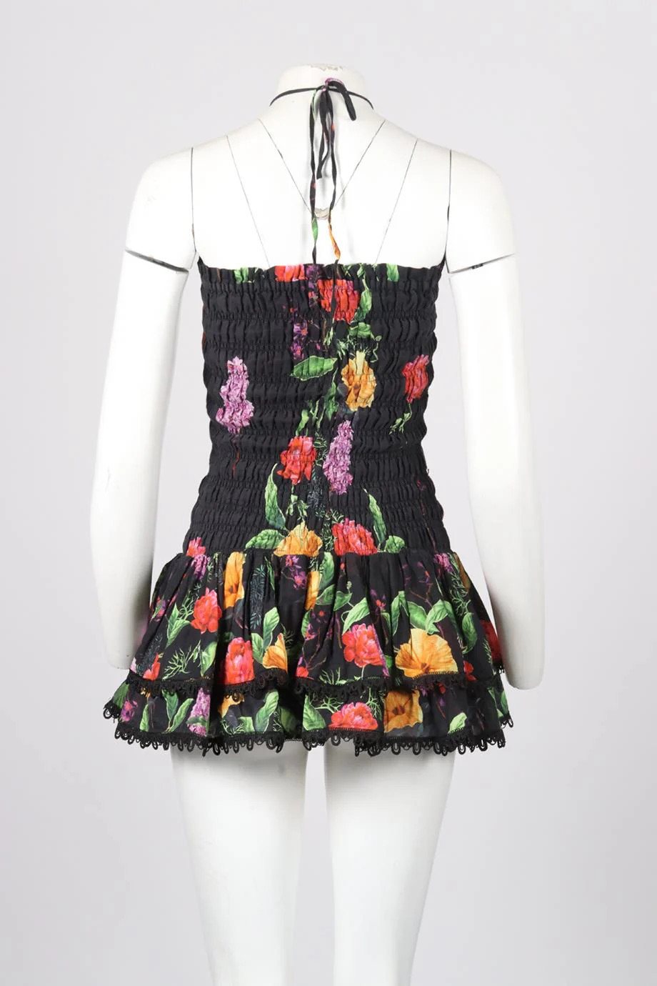 CHARO RUIZ FLORAL PRINT COTTON BLEND MINI DRESS MEDIUM - Image 4