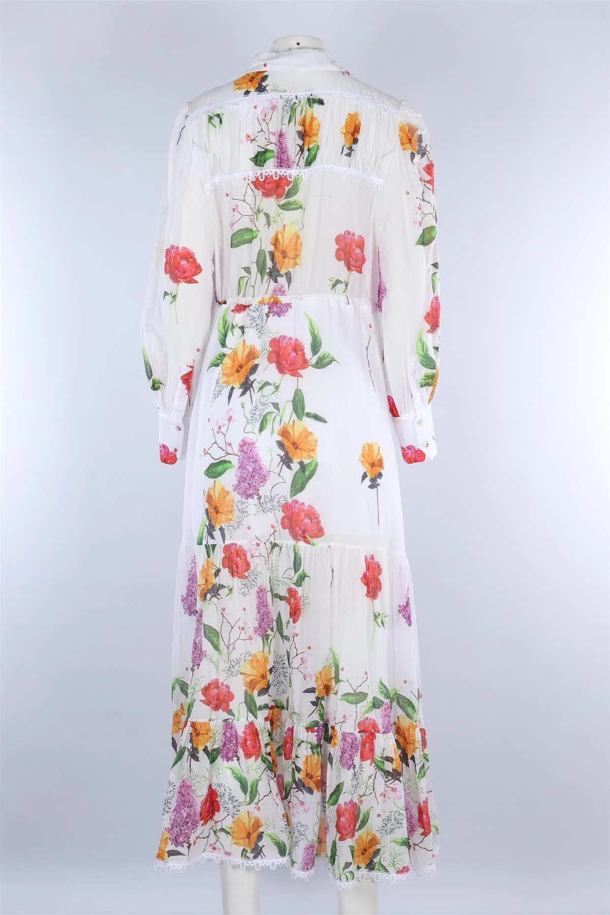 CHARO RUIZ WHITE COTTON MAXI DRESS LARGE - Image 4