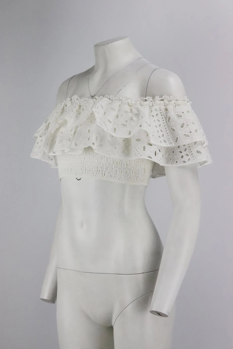 CHAZO RUIZ CROPPED OFF THE SHOULDER COTTON BLEND TOP MEDIUM - Image 3