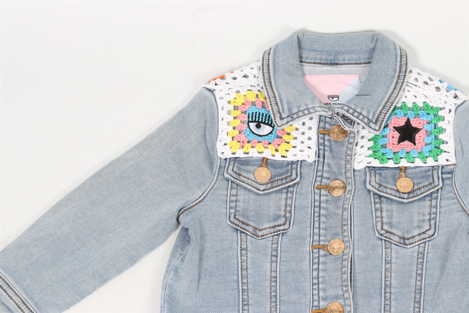 CHIARA FERRAGNI BLUE KIDS GIRLS DENIM JACKET 2 YEARS - Image 3