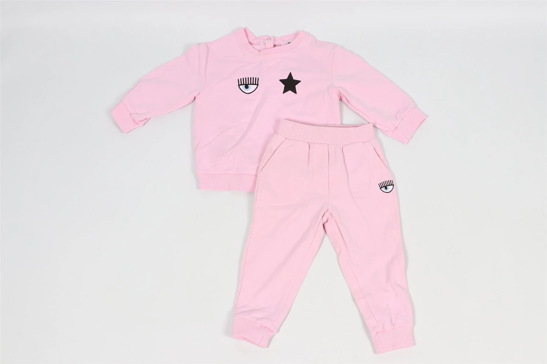 CHIARA FERRAGNI PINK BABY GIRLS SWEATSHIRT AND PANTS SET 18 MONTHS - Image 2