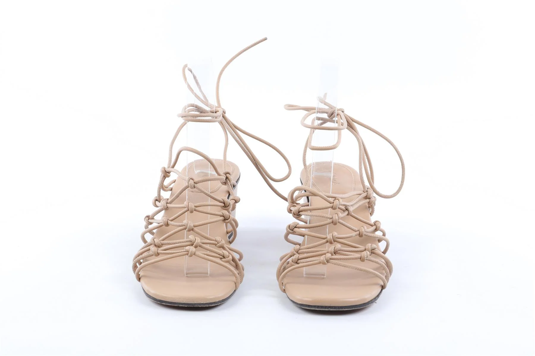 CHLOÉ BEIGE LEATHER SANDALS EU 38.5 UK 5.5 US 8.5 - Image 4