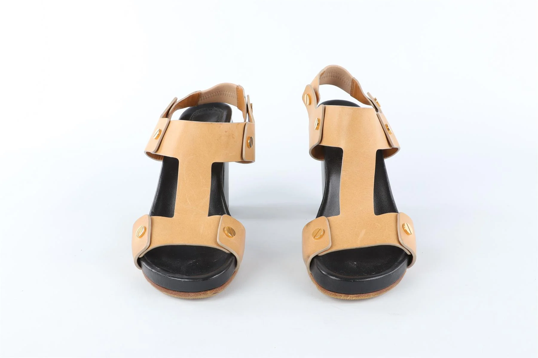 CHLOÉ BEIGE LEATHER SANDALS EU 38 UK 5 - Image 3