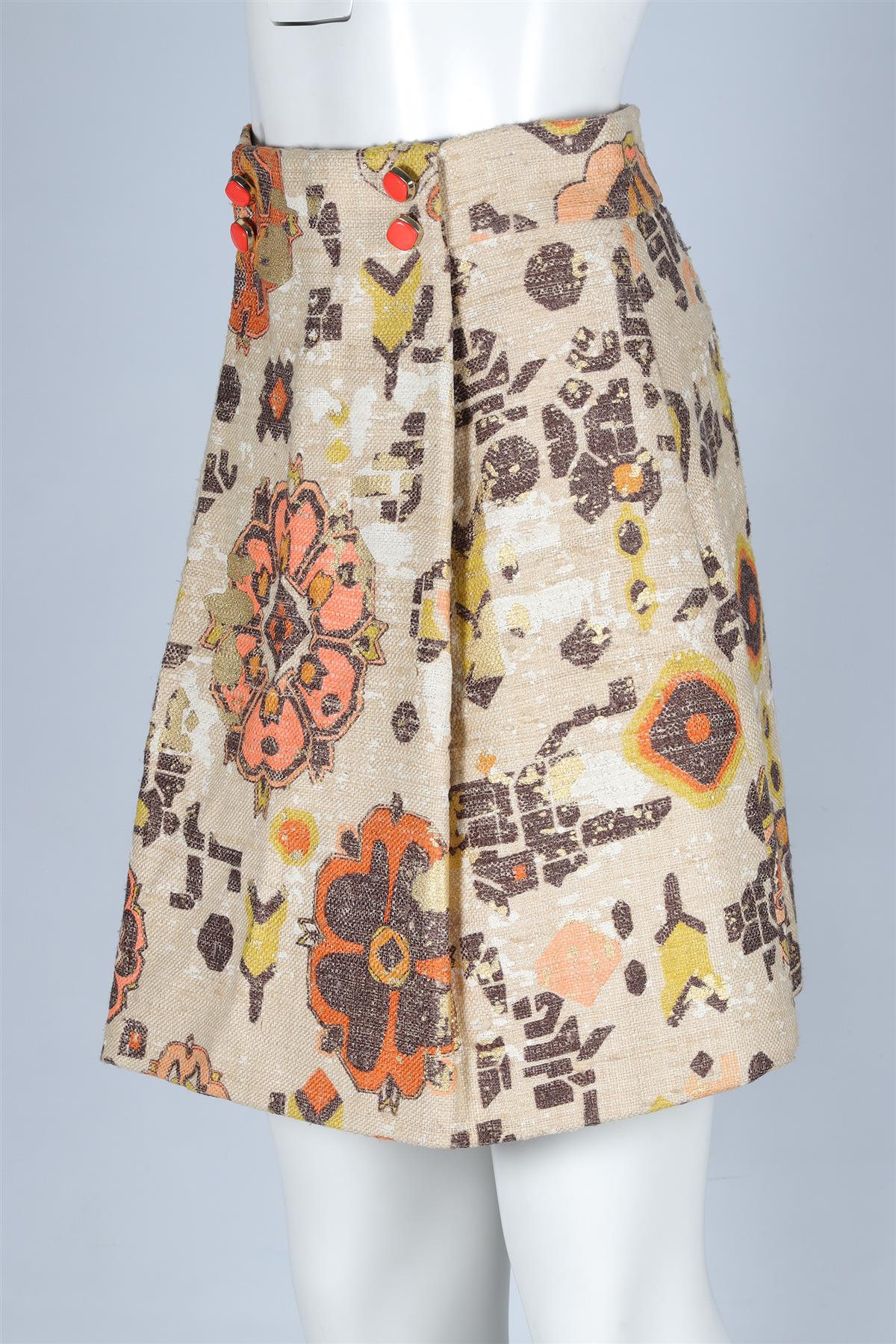 CHLOÉ BEIGE SILK MINI SKIRT FR 38 UK 10 - Image 3