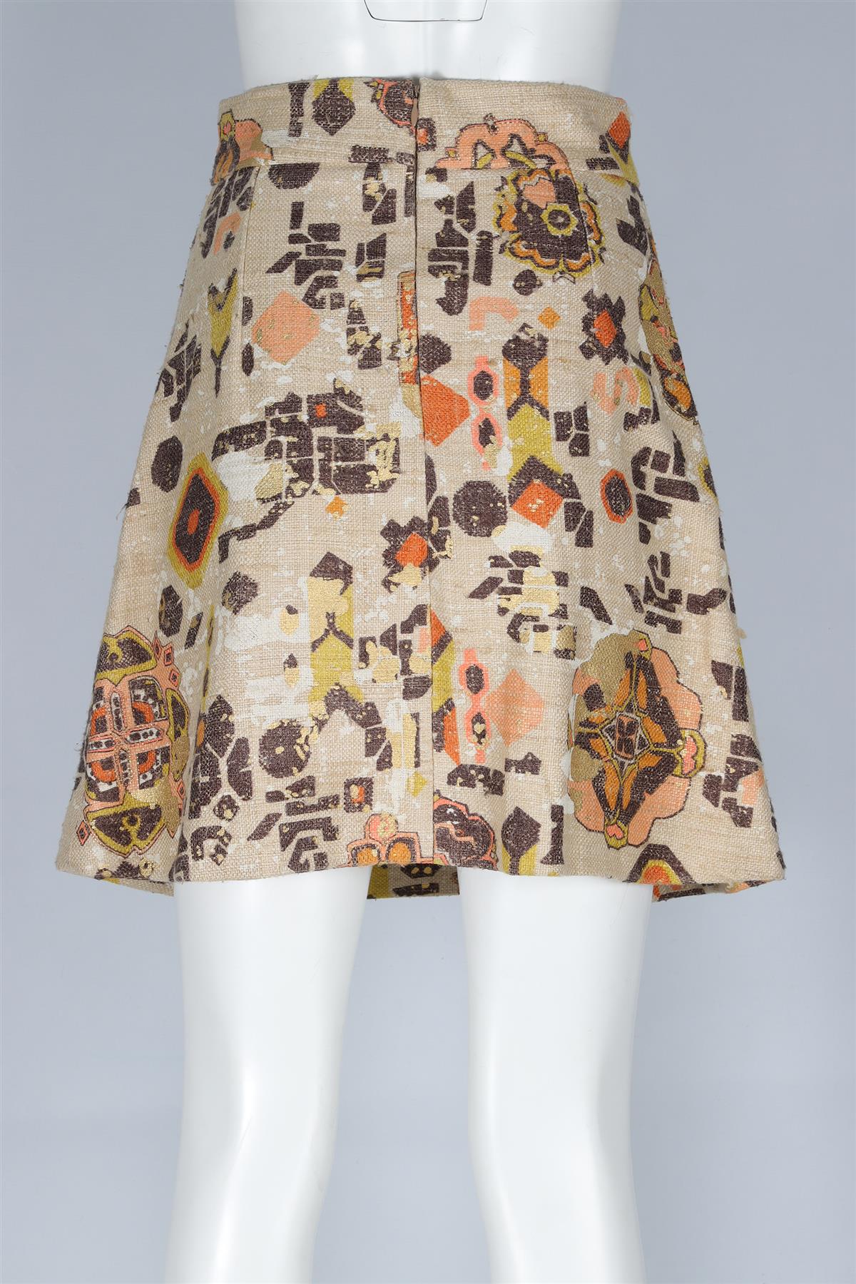 CHLOÉ BEIGE SILK MINI SKIRT FR 38 UK 10 - Image 4