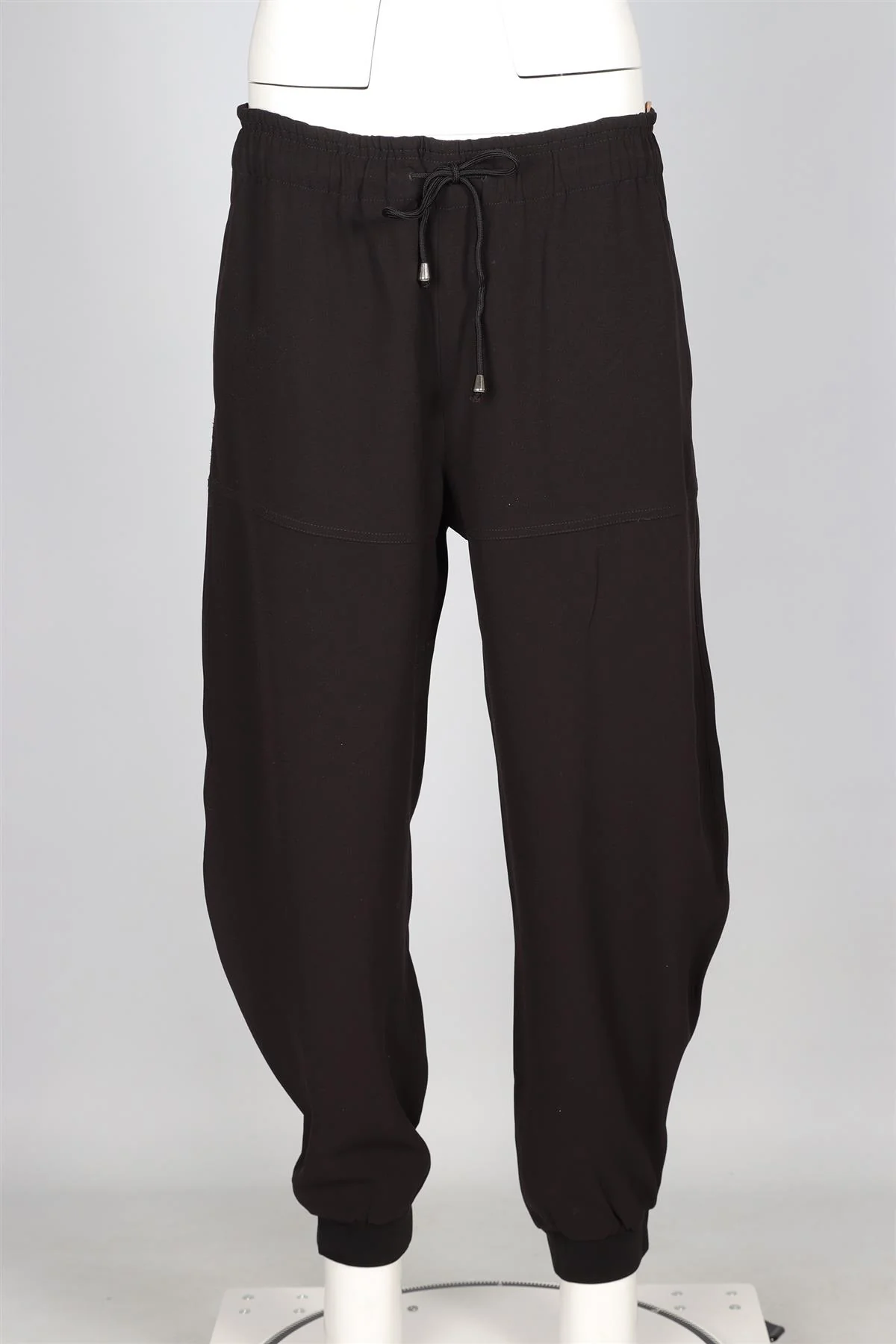 CHLOÉ BLACK CREPE TAPERED TROUSERS FR 40 UK 12 - Image 2