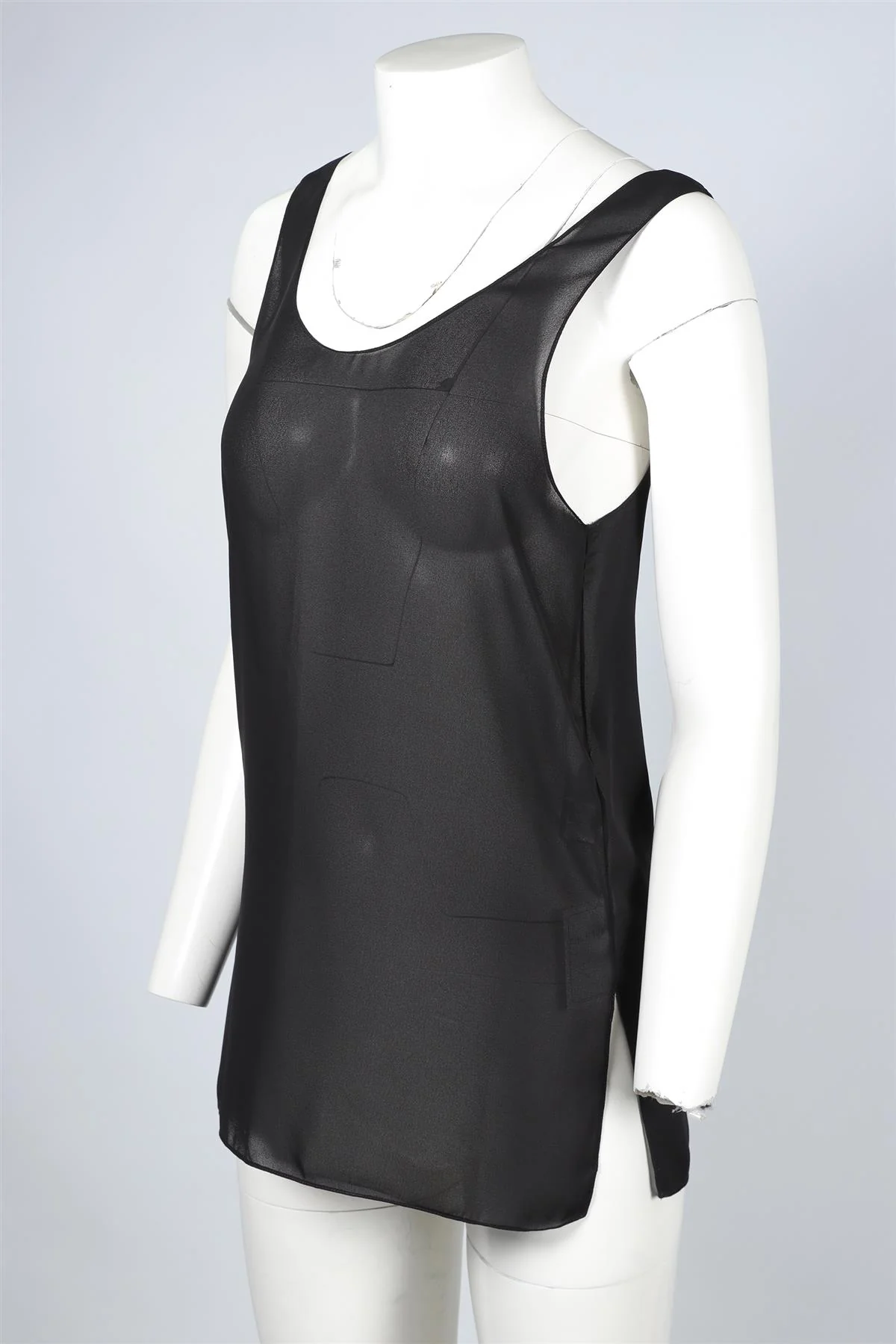 CHLOÉ BLACK CREPE TOP FR 34 UK 6 - Image 3