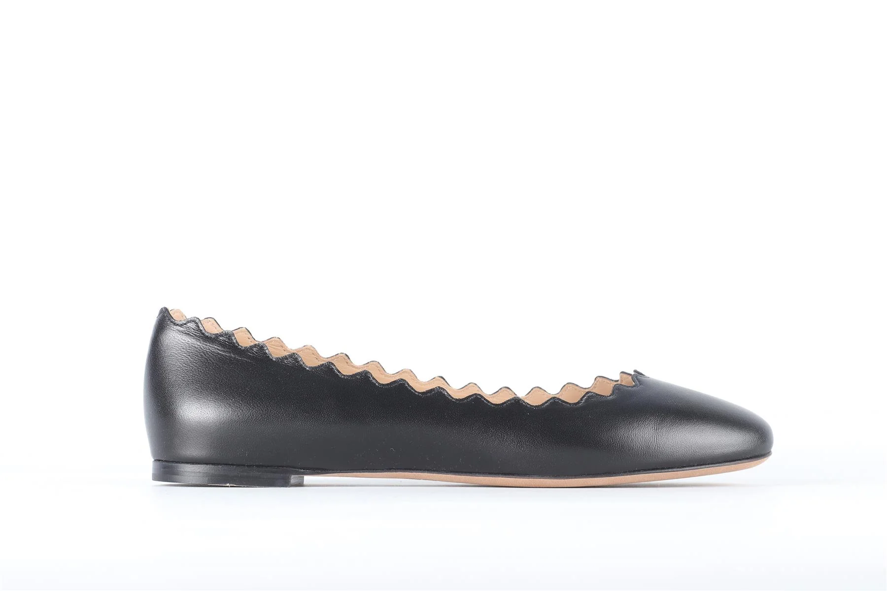 CHLOÉ BLACK LAUREN LEATHER BALLET FLATS EU 38.5 UK 5.5 US 8.5 - Image 2