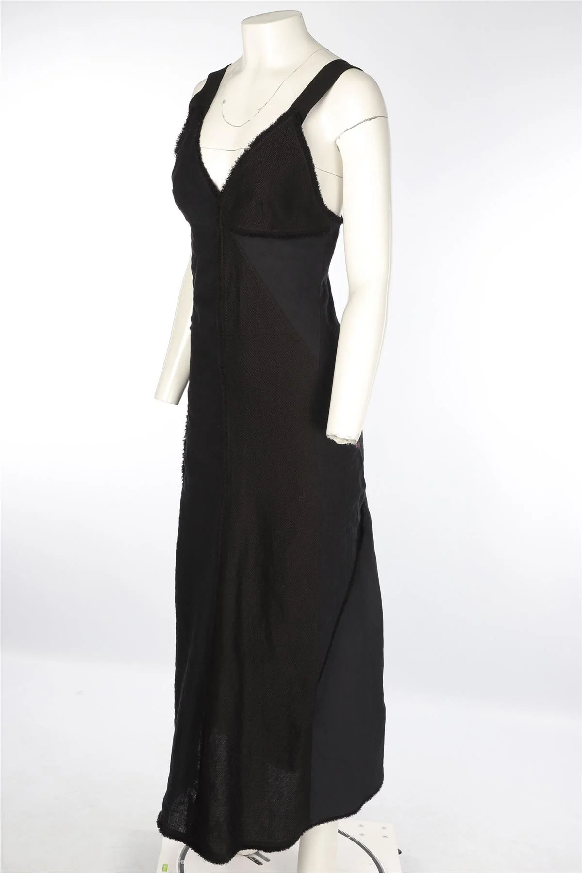 CHLOÉ BLACK LINEN MAXI DRESS FR 40 UK 8 - Image 3