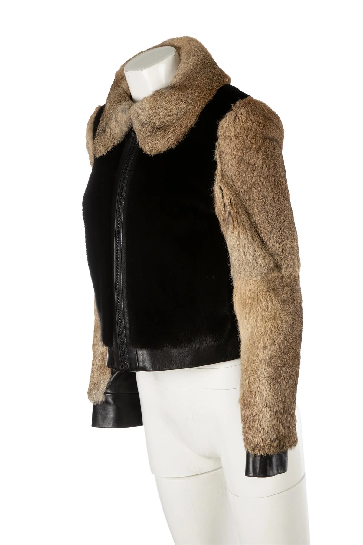 CHLOÉ BLACK RABBIT AND MINK FUR JACKET FR 36 UK 8 - Image 3