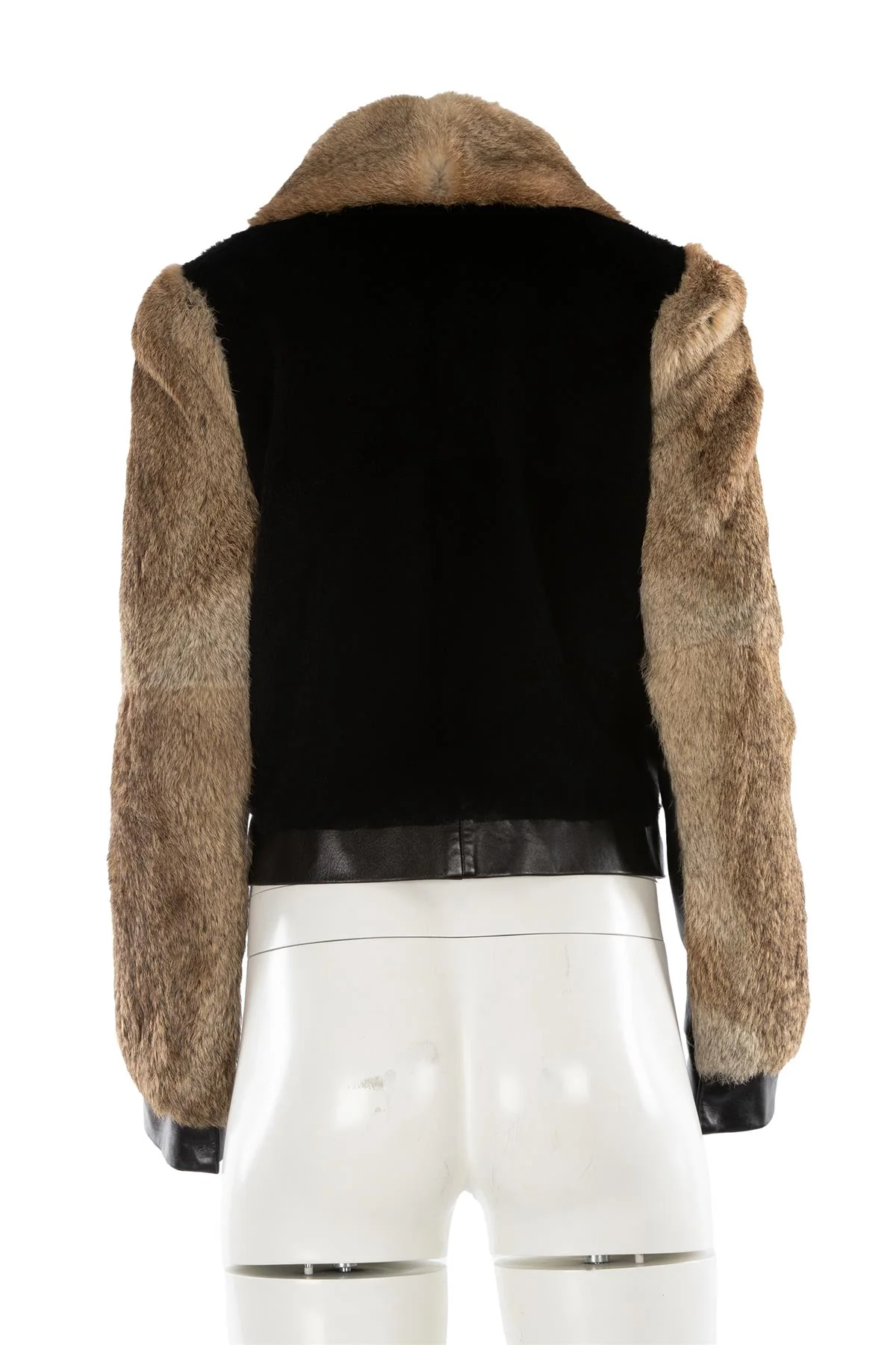 CHLOÉ BLACK RABBIT AND MINK FUR JACKET FR 36 UK 8 - Image 4