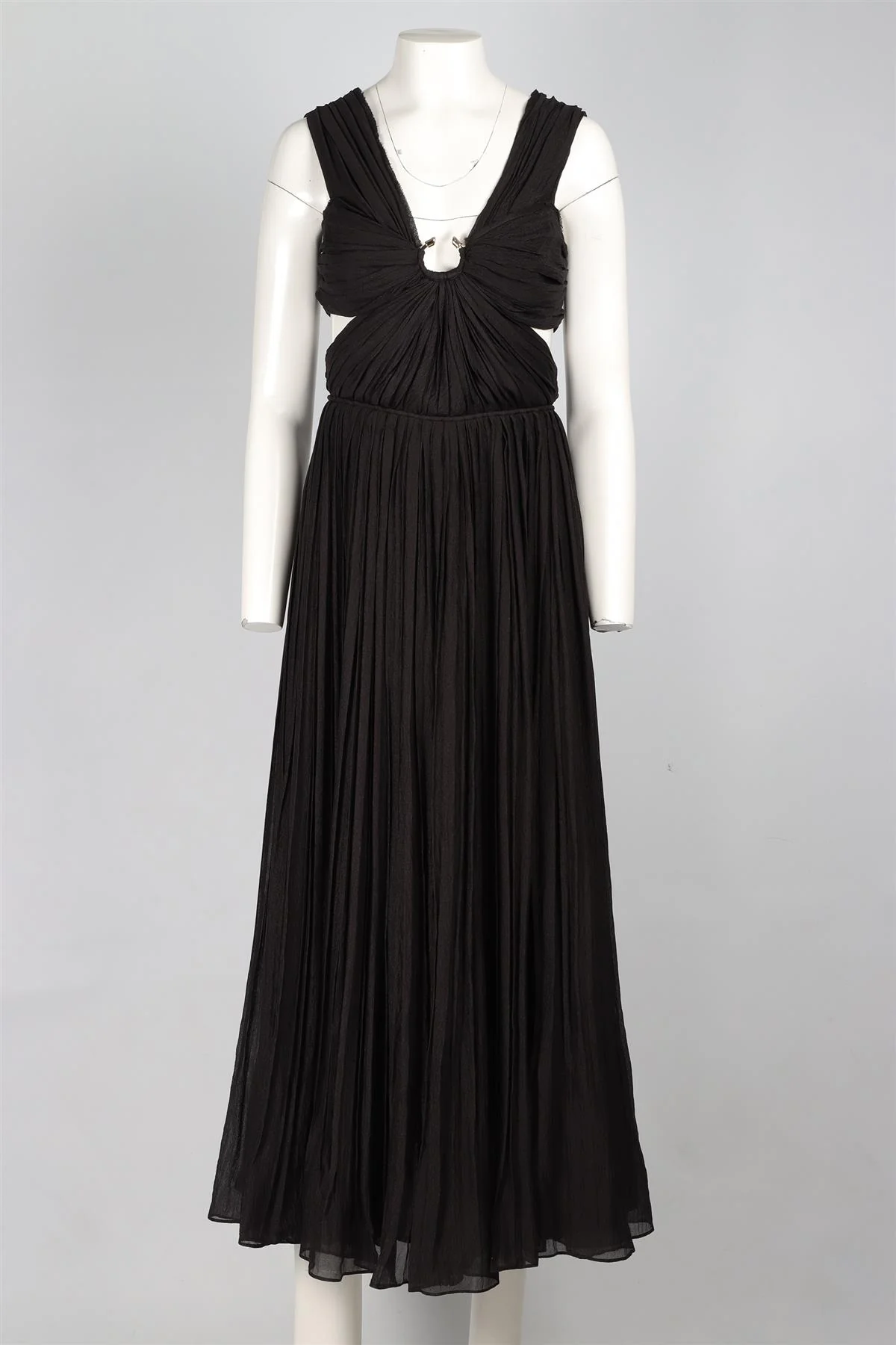CHLOÉ BLACK SILK MAXI DRESS FR 36 UK 8 - Image 2