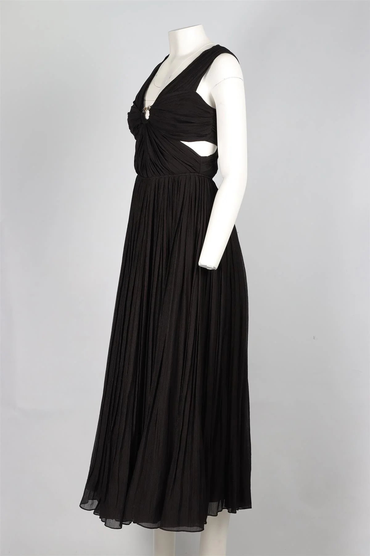 CHLOÉ BLACK SILK MAXI DRESS FR 36 UK 8 - Image 3