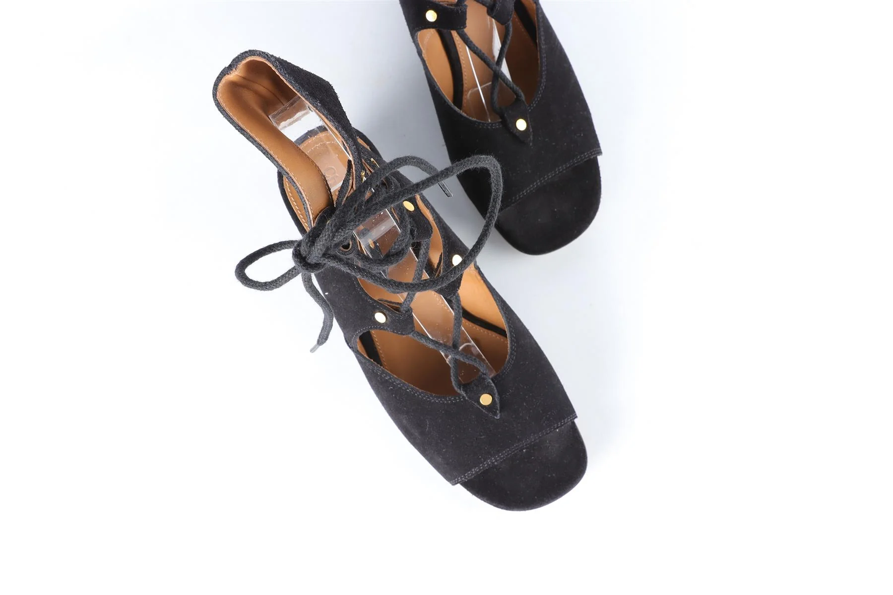 CHLOÉ BLACK SUEDE WEDGE SANDALS EU 38 UK 5 US 8 - Image 4