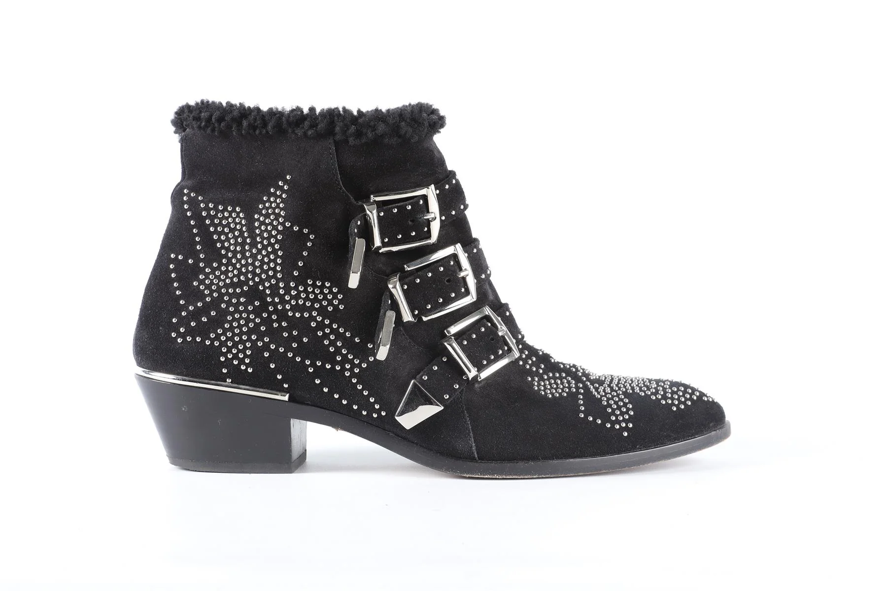 CHLOÉ BLACK SUSANNA SUEDE ANKLE BOOTS EU 39 UK 6 US 9 - Image 2