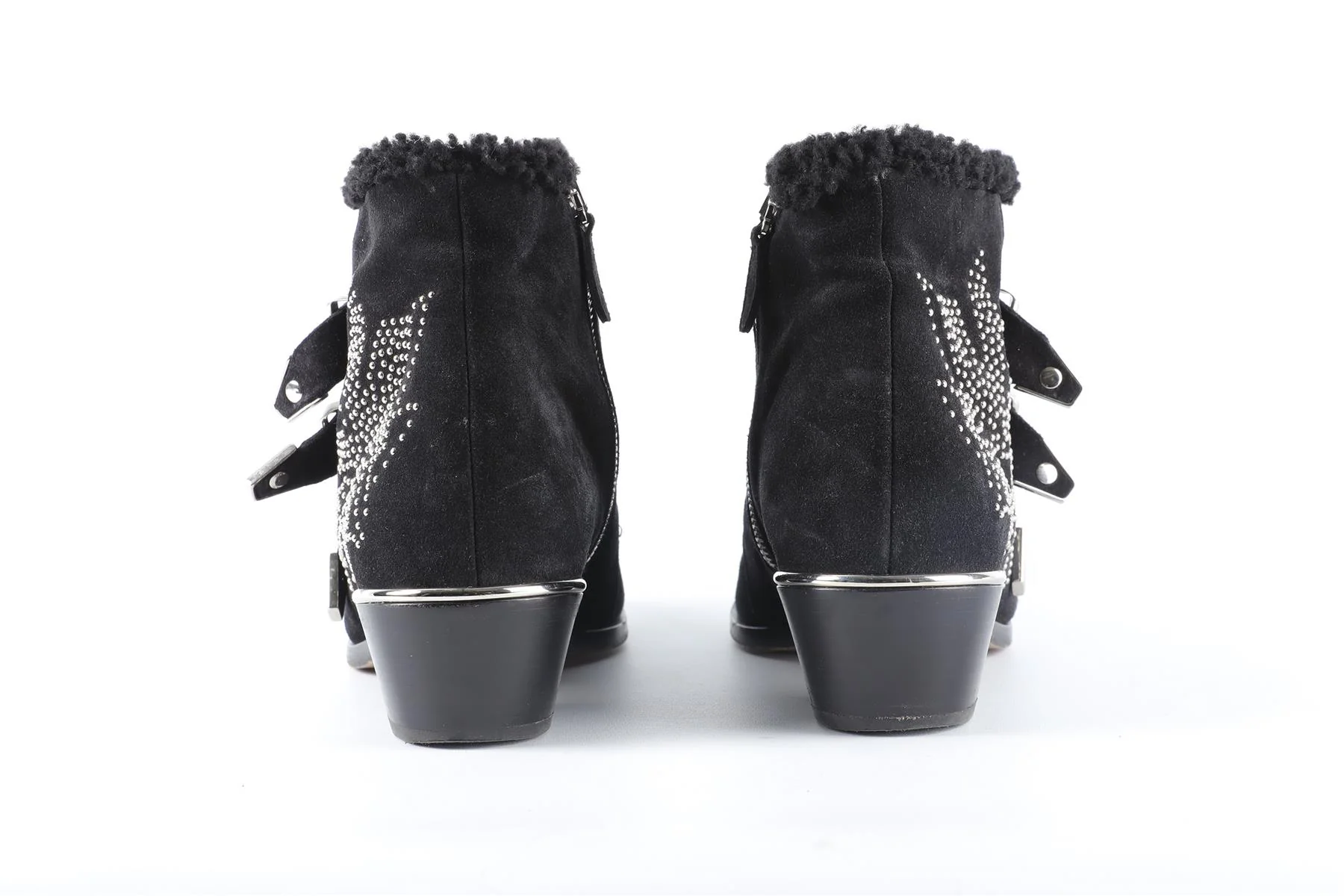 CHLOÉ BLACK SUSANNA SUEDE ANKLE BOOTS EU 39 UK 6 US 9 - Image 5