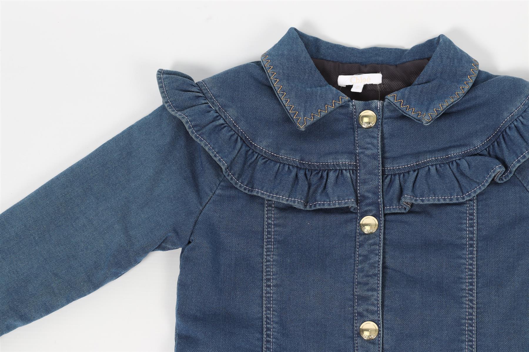 CHLOÉ BLUE KIDS GIRLS DENIM JACKET 2 YEARS - Image 3