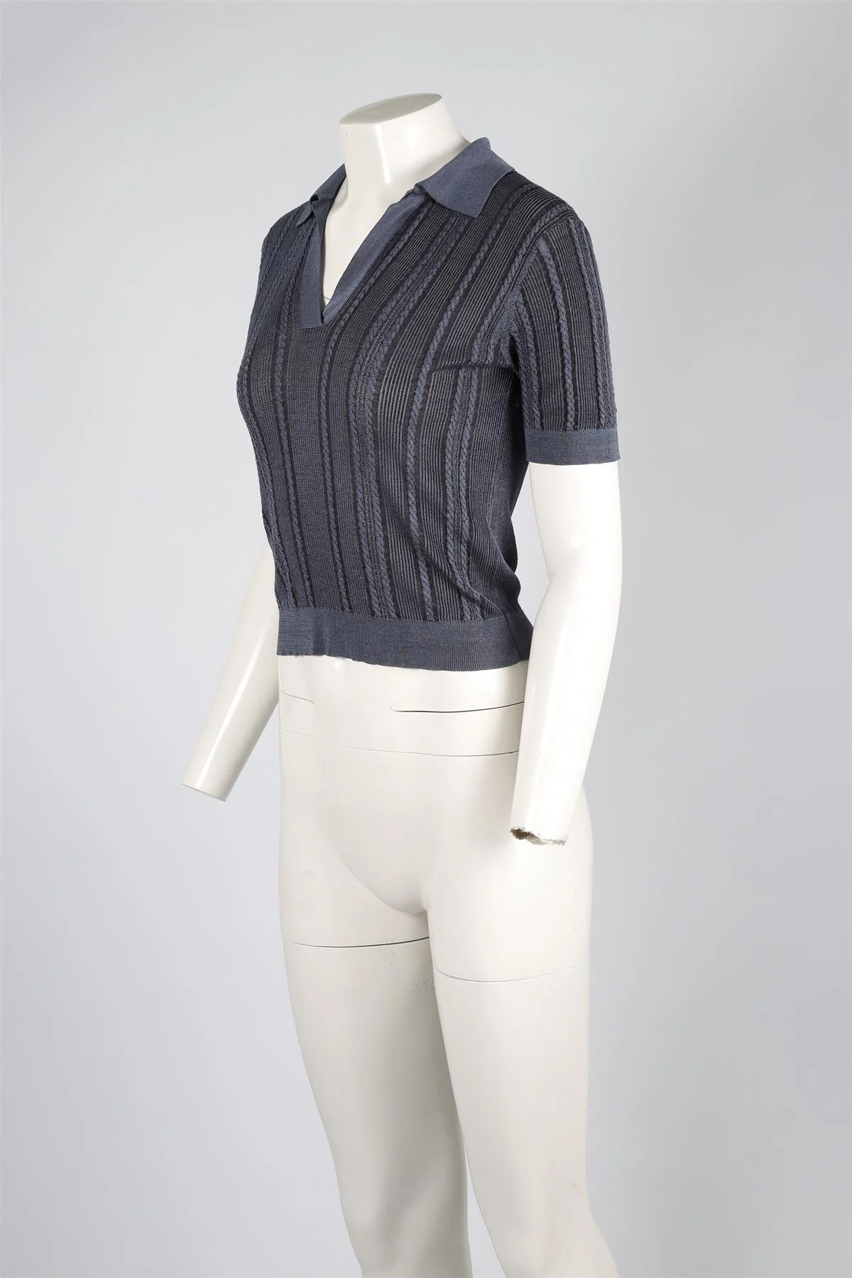 CHLOÉ BLUE KNIT TOP FR 36 UK 8 - Image 3