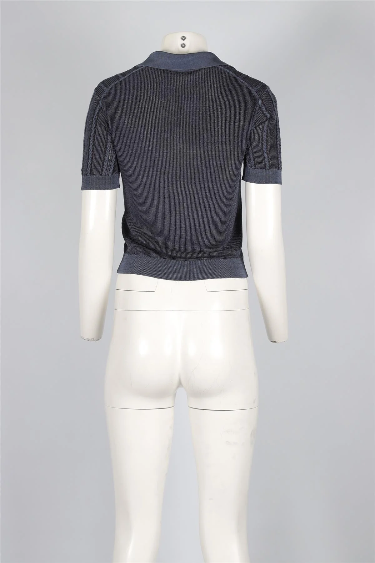 CHLOÉ BLUE KNIT TOP FR 36 UK 8 - Image 4