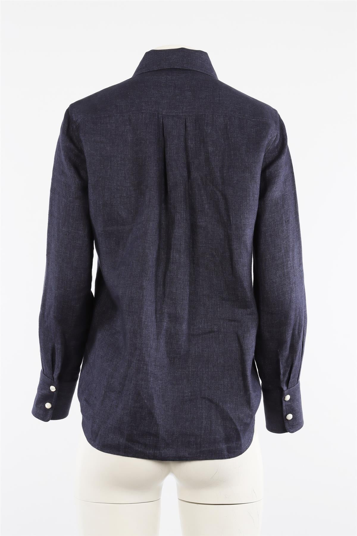 CHLOÉ BLUE LINEN SHIRT FR 36 UK 8 - Image 4