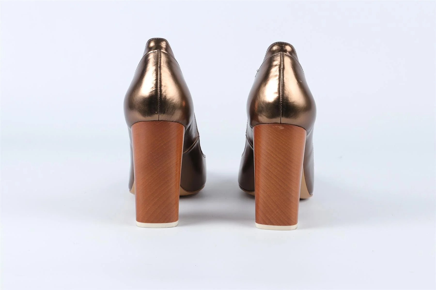 CHLOÉ BRONZE LEATHER PUMPS EU 37.5 UK 4.5 US 7.5 - Image 5