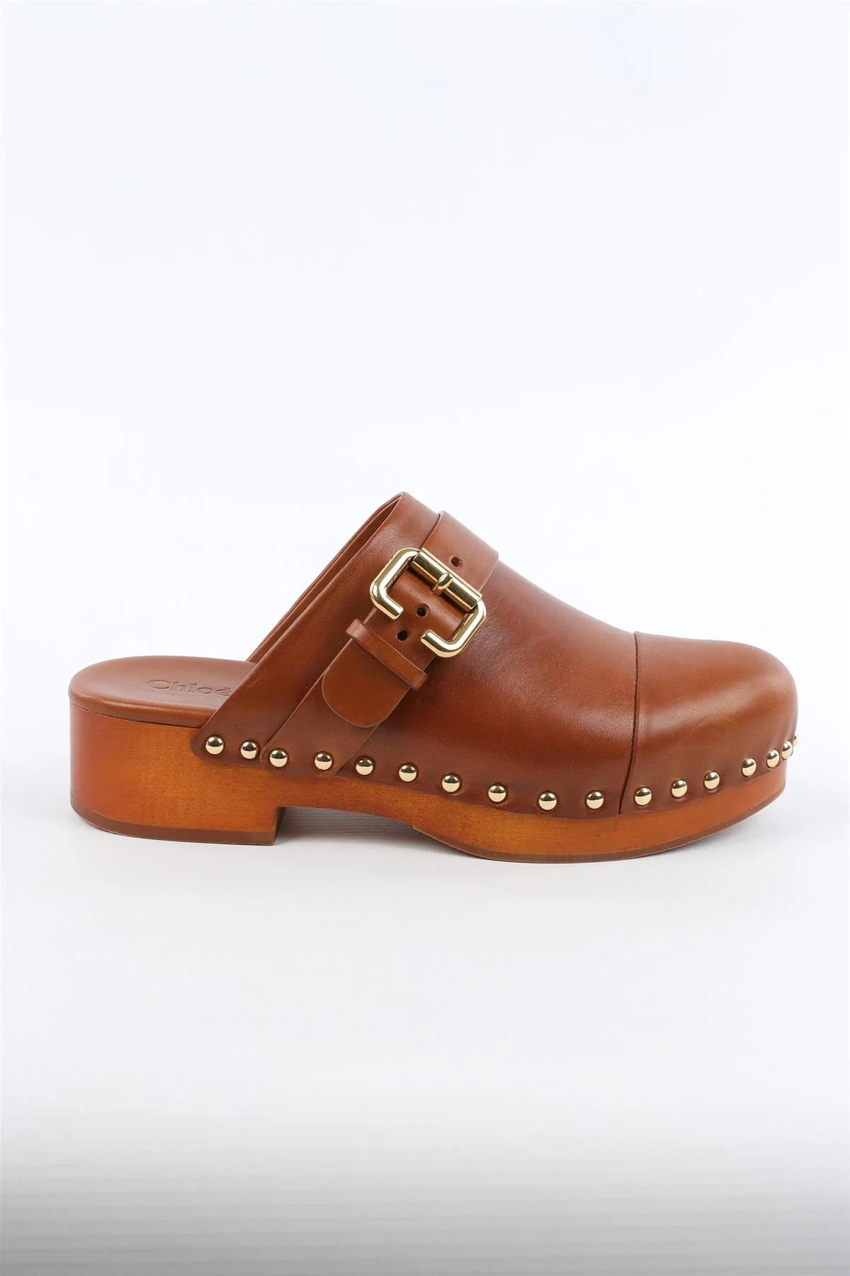 CHLOÉ BROWN LEATHER CLOGS EU 38 UK 5 US 8 - Image 2