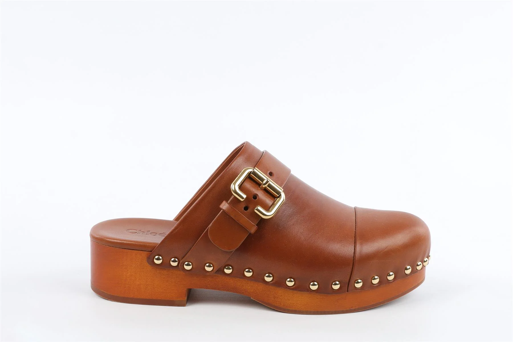 CHLOÉ BROWN LEATHER CLOGS EU 38 UK 5 US 8 - Image 4