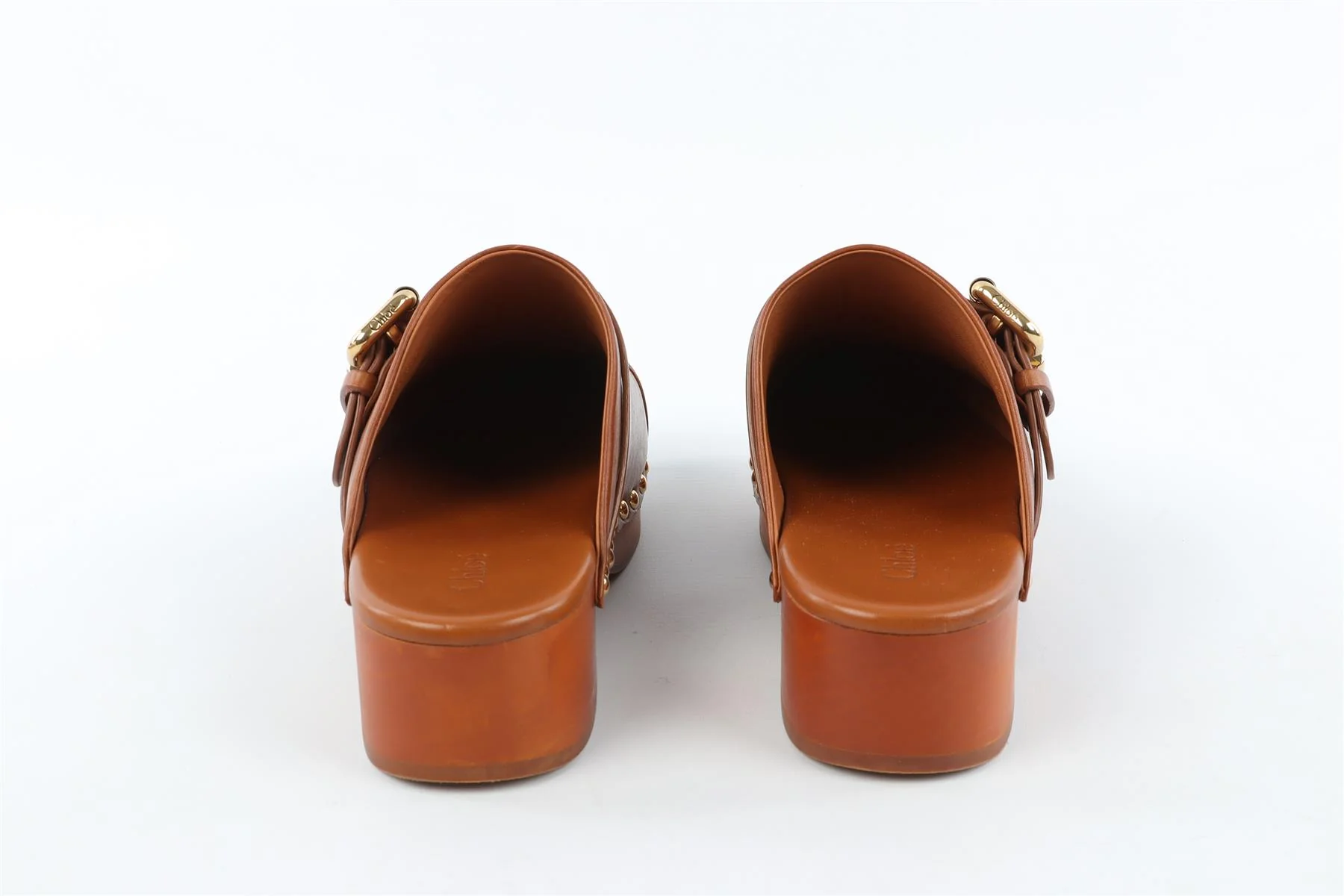 CHLOÉ BROWN LEATHER CLOGS EU 38 UK 5 US 8 - Image 6