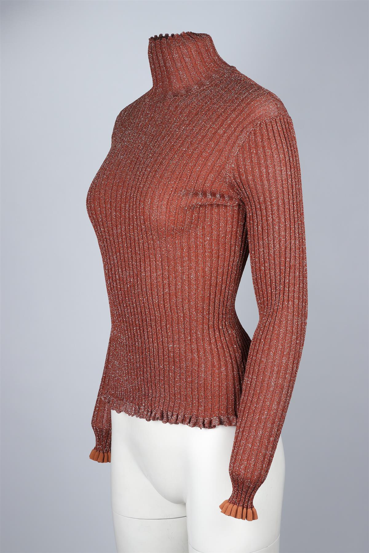 CHLOÉ BROWN SILK TOP MEDIUM - Image 3