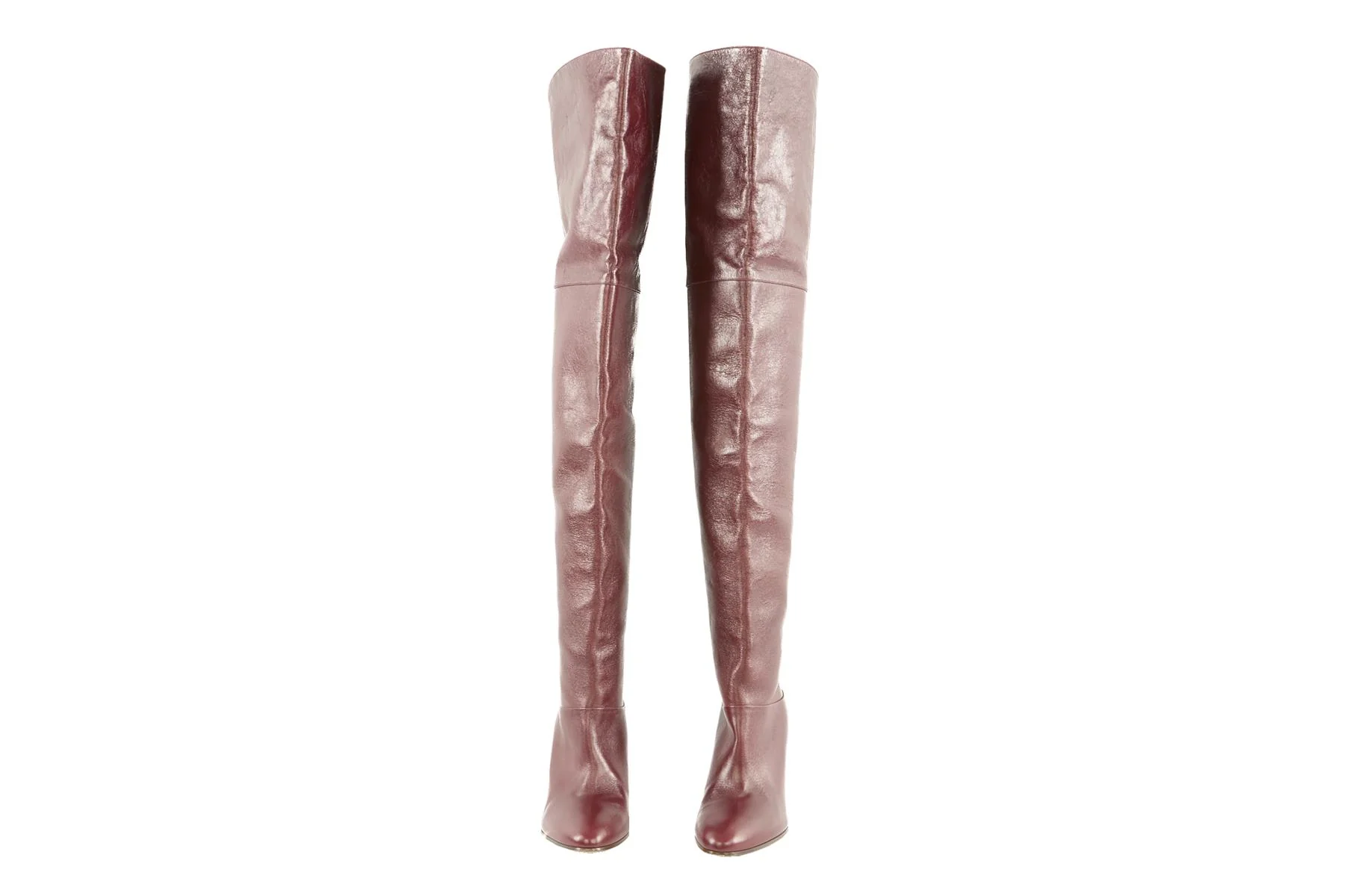 CHLOÉ BURGUNDY LEATHER OVER THE KNEE BOOTS EU 39 UK 6 US 9 - Image 3