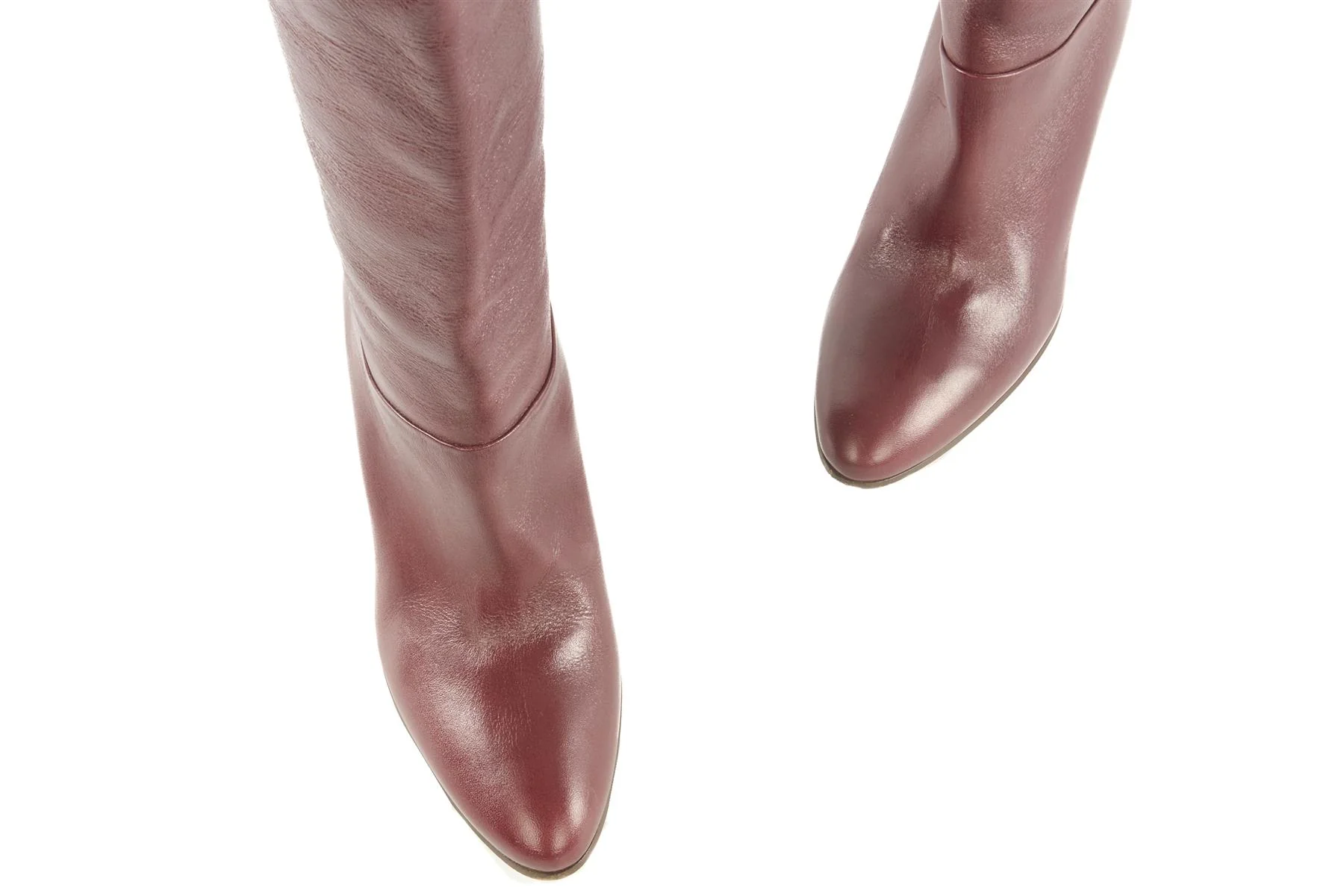 CHLOÉ BURGUNDY LEATHER OVER THE KNEE BOOTS EU 39 UK 6 US 9 - Image 4