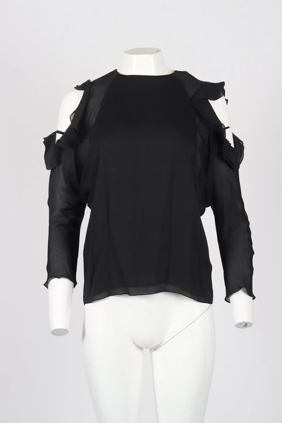 CHLOÉ COLD SHOULDER SILK TOP FR 38 UK 10 - Image 2
