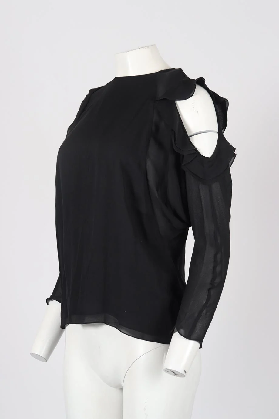 CHLOÉ COLD SHOULDER SILK TOP FR 38 UK 10 - Image 3