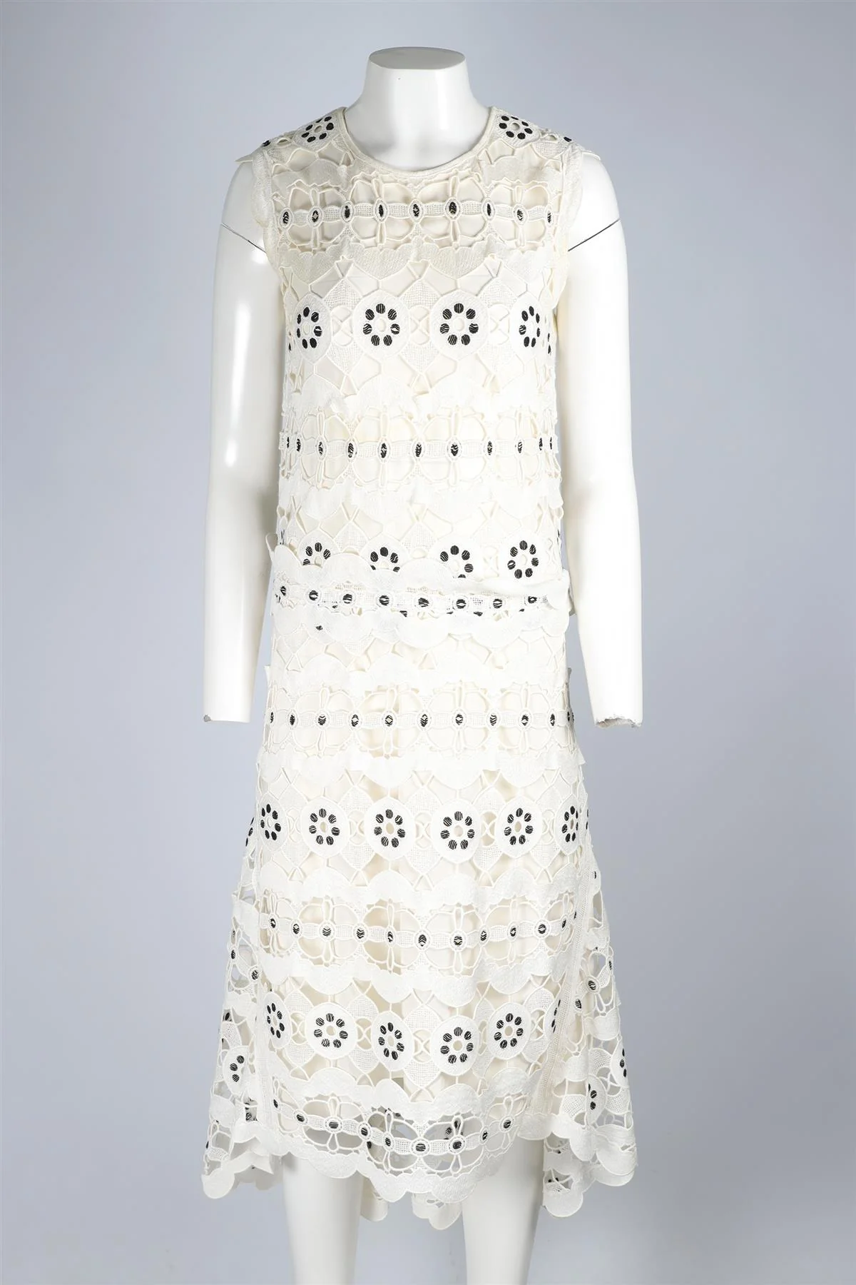 CHLOÉ CREAM CROCHET MAXI DRESS FR 36 UK 8 - Image 2