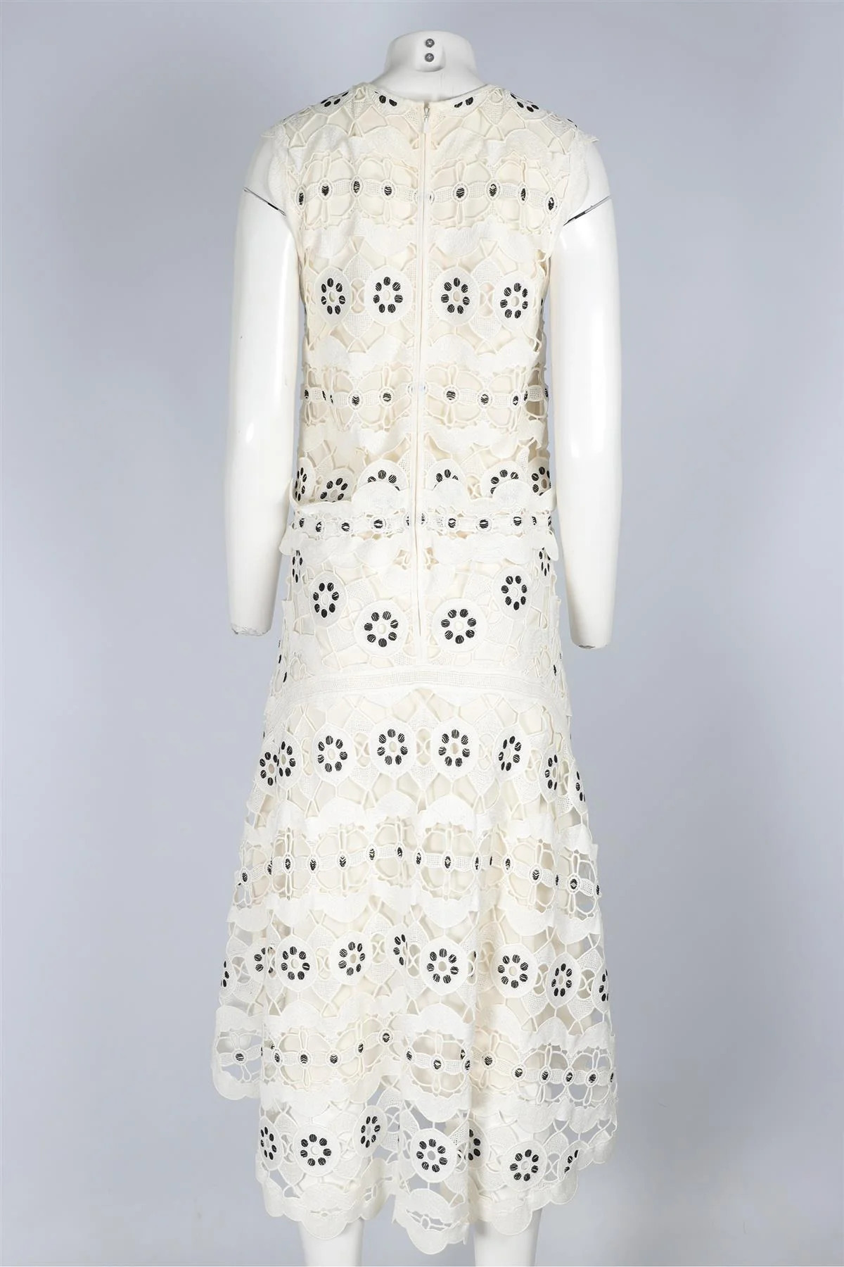 CHLOÉ CREAM CROCHET MAXI DRESS FR 36 UK 8 - Image 4
